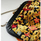 1960s Tapestry Bag Velvet Brocade Floral Boho Purse