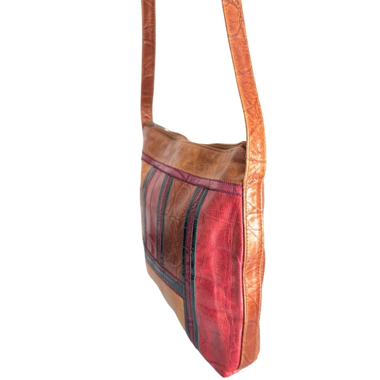 Vintage 80s Shoulder Bag Patchwork Leather Carlos Falchi