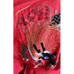 Vintage Japanese Dragon Robe Embroidered Red Silk