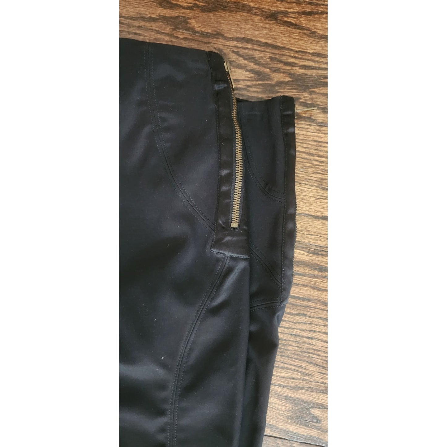 Vintage Y2K TOM FORD GUCCI Pants Black Stretch Flared Leg Side Zippers Low Rise
