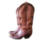 Vintage Dan Post Women's Cowboy Boots Embroidered Brown Leather & Suede Size 7 1/2