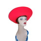 Vintage 1980s Statement Hat Red Wool High Wide Breton Upturned Brim Adolfo II