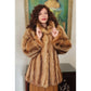 Vintage 1970s Fox Fur Jacket Hip Length Striped Boho / L