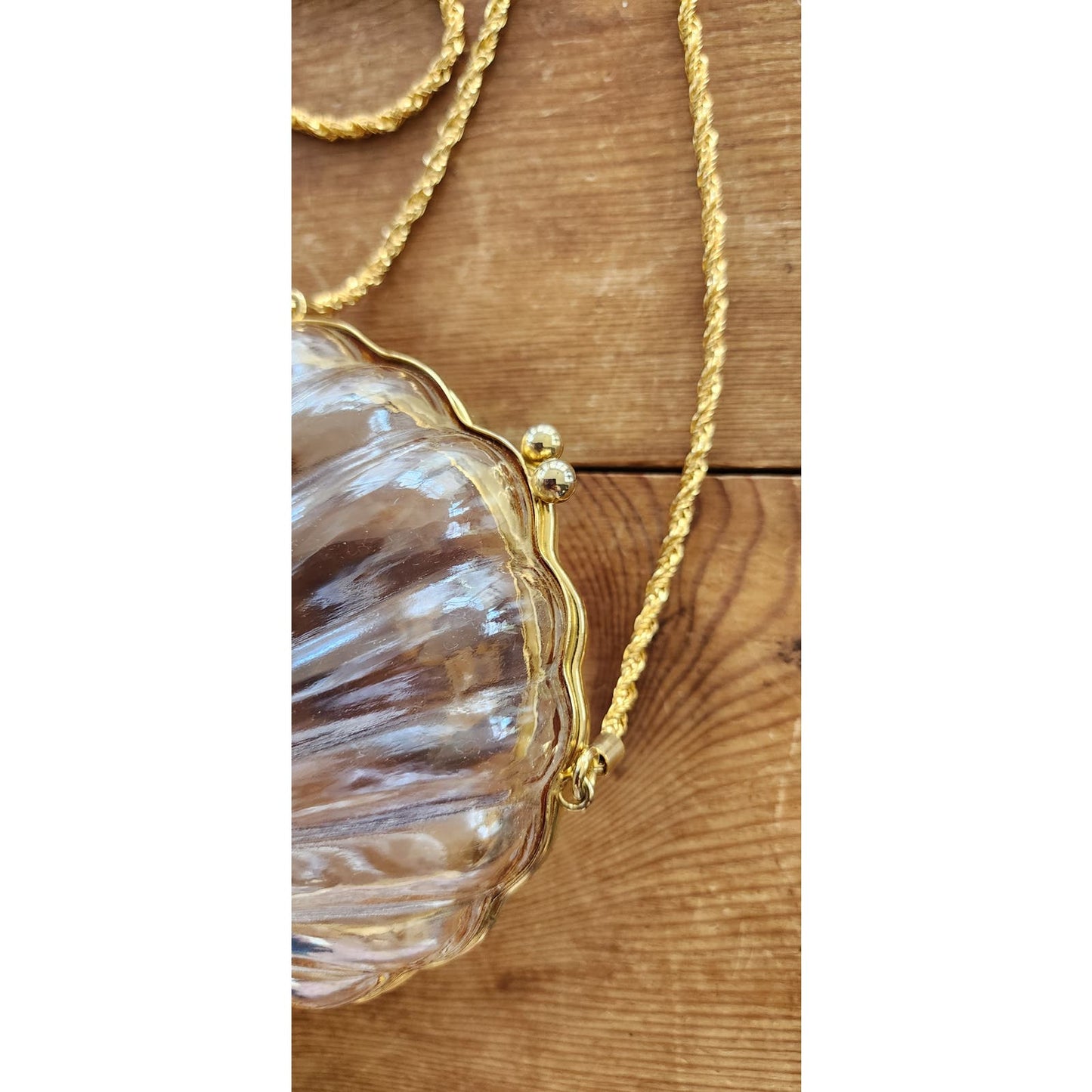 Vintage 50s Seashell Bag Clear Lucite Walborg