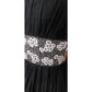 Vintage 1950s Patio Dress Black + White Embroidery Spaghetti Straps / S