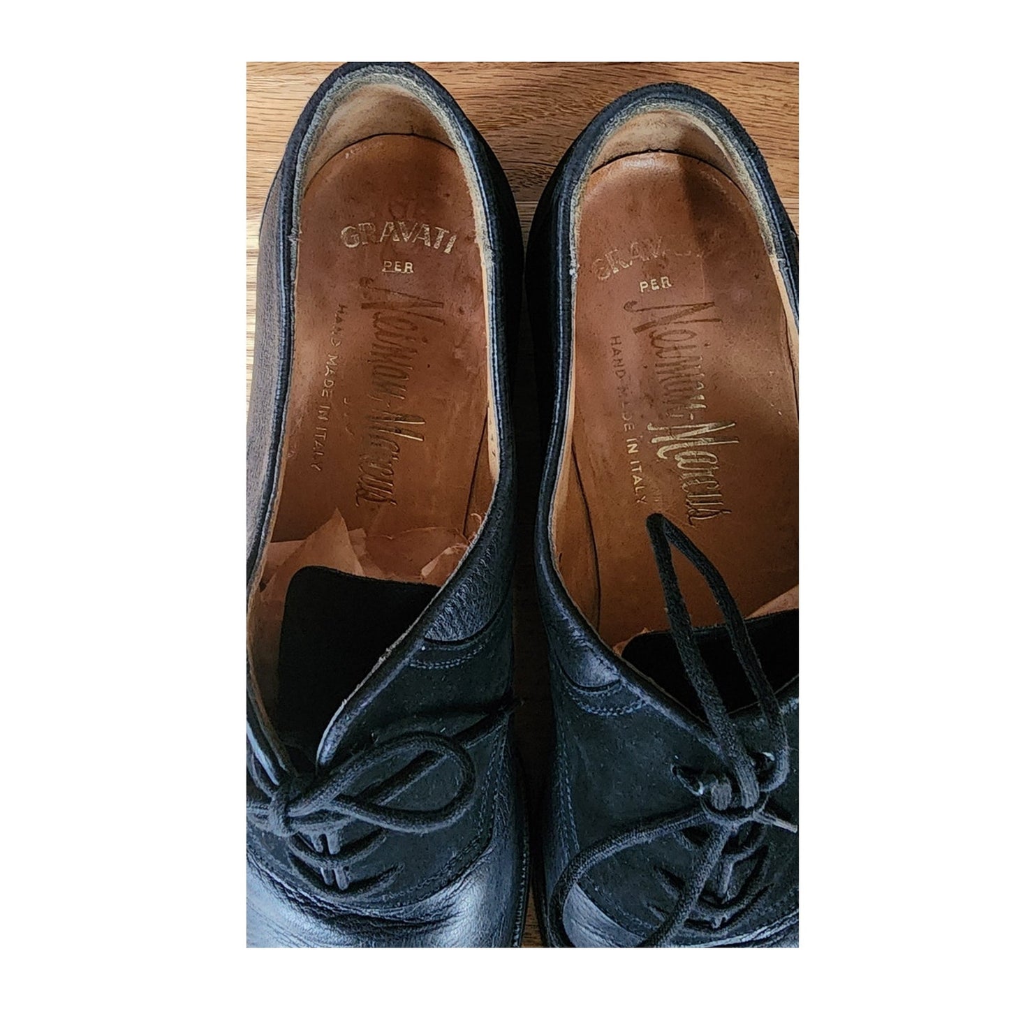 Vintage GRAVATI Womens Derby Shoes Black Lace Up Oxfords Suede Leather 10 1/2 N
