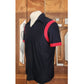 Vintage 90s Prada Linea Rossa Navy Blue Red Shoulder Piping Performance Polo Shirt
