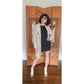 Vintage 80s Animal Print Jacket Short Trench Zebra Coat Baxis