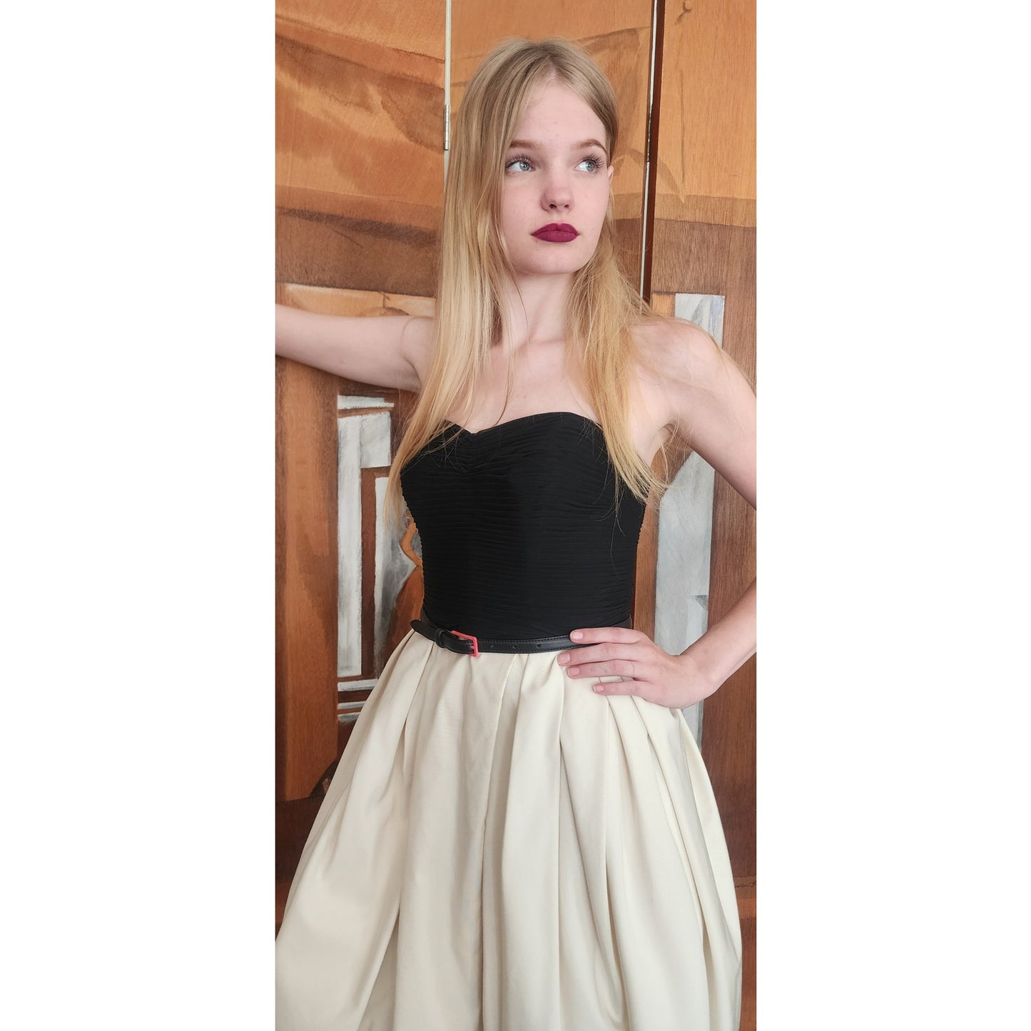 Jason Wu Dress Resort 2012 Strapless Party Midi Bubble Skirt Ivory Black Silk NWT Small