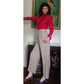 Vintage 80s Beige Pants High Waisted Slacks w/Pleats / S