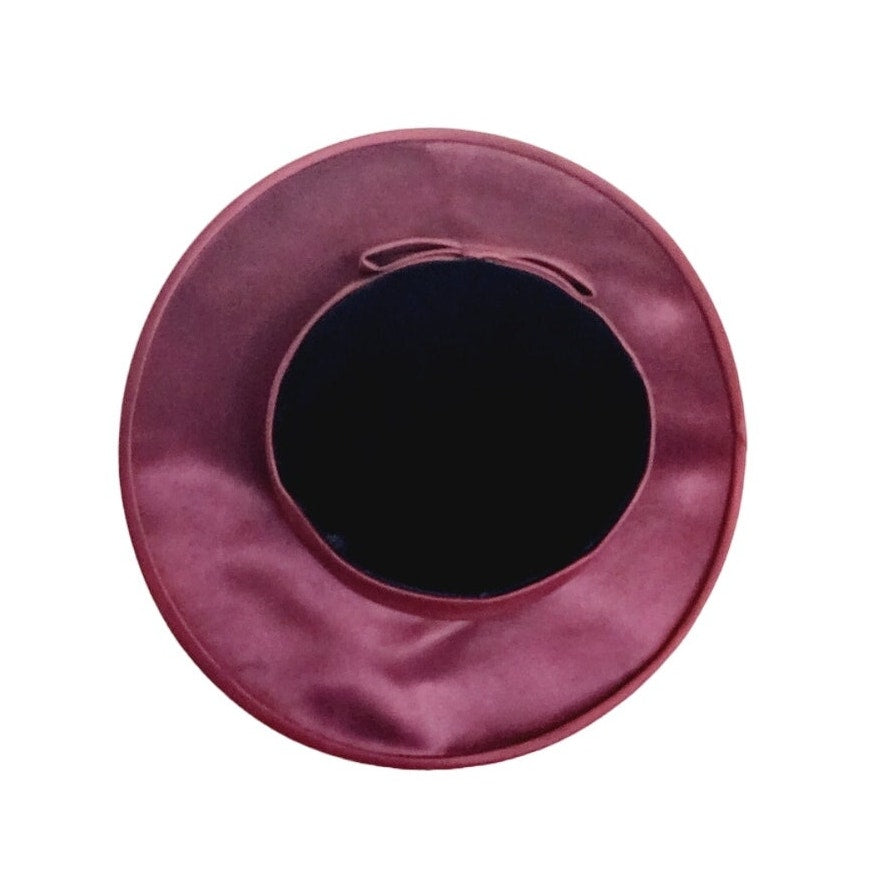 Vintage 50s Saucer Hat Burgundy Red Velet Satin Lytton's