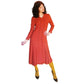Vintage 90s Chloe Dress Burgundy Red Wool Crepe Button Down Front S
