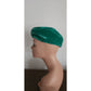 Vintage 60s Green Hat Velour Tam Beret Mod Style