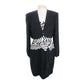 Vintage 1980s AJ Bari Strapless Dress Bolero Jacket Suit Set Zebra Print Black White Silk / M