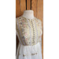 Vintage 1970s Boho Dress White Gold Brocade Embroidery Indian Style Chuck Howard