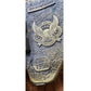Vintage 1980s Tooled Leather Belt Mens Brass Buckle Texas Lone Star / Great American Buckle Company Chicago 42" - 47"