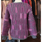 Vintage 1980s Ros Joffe Sweater Mens Purple Black Wool 3D Novelty Knit / M