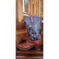 Vintage Y2K Lucchese 1883 Western Boots Blue Leather Star Embroidery Cowgirl Cowboy