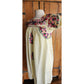Vintage 60s Mexican Dress Floral Embroidery Pale Yellow