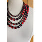 Vintage Oscar de La Renta Necklace Crystal Beads Red Purple  2000s Y2K
