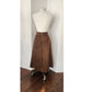 Vintage 70s Midi Skirt in Brown Suede Pia Rucci Large