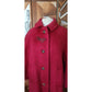 Vintage 1960s Loden Plankl Red Wool Coat Austrian Trachten Alpine Silver Fish Pin