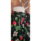 Vintage 1980s Emanuel Ungaro Parallele Blouse Strawberry Floral Print Silk Long Sleeve Shirt
