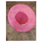 Vintage 90s Herbert Johnson Hat Pink Straw Wide Brim Floral Summer Sunhat