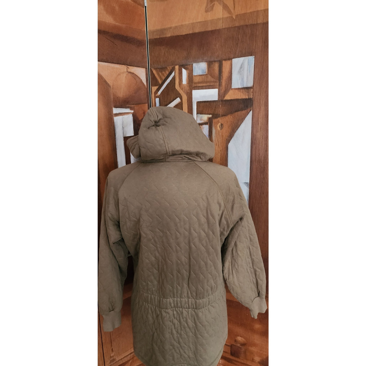 Vintage 1990s Sonia Rykiel Jacket Quilted Hooded Jacket Brown Beige Athleisure