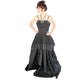 Vintage 1940s Black Evening Dress Crinkled Taffeta Sleeveless / M