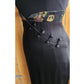 Vintage 90s Nicole Miller Evening Dress Black w/Chinese Embroidery