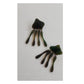 Vintage 60s Dangly Earrings Dark Green Lucite Oversized Clips.