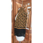 Vintage 1990s DKNY Scarf Black Gold Paisley Print Silk Oblong Fringe Donna Karan