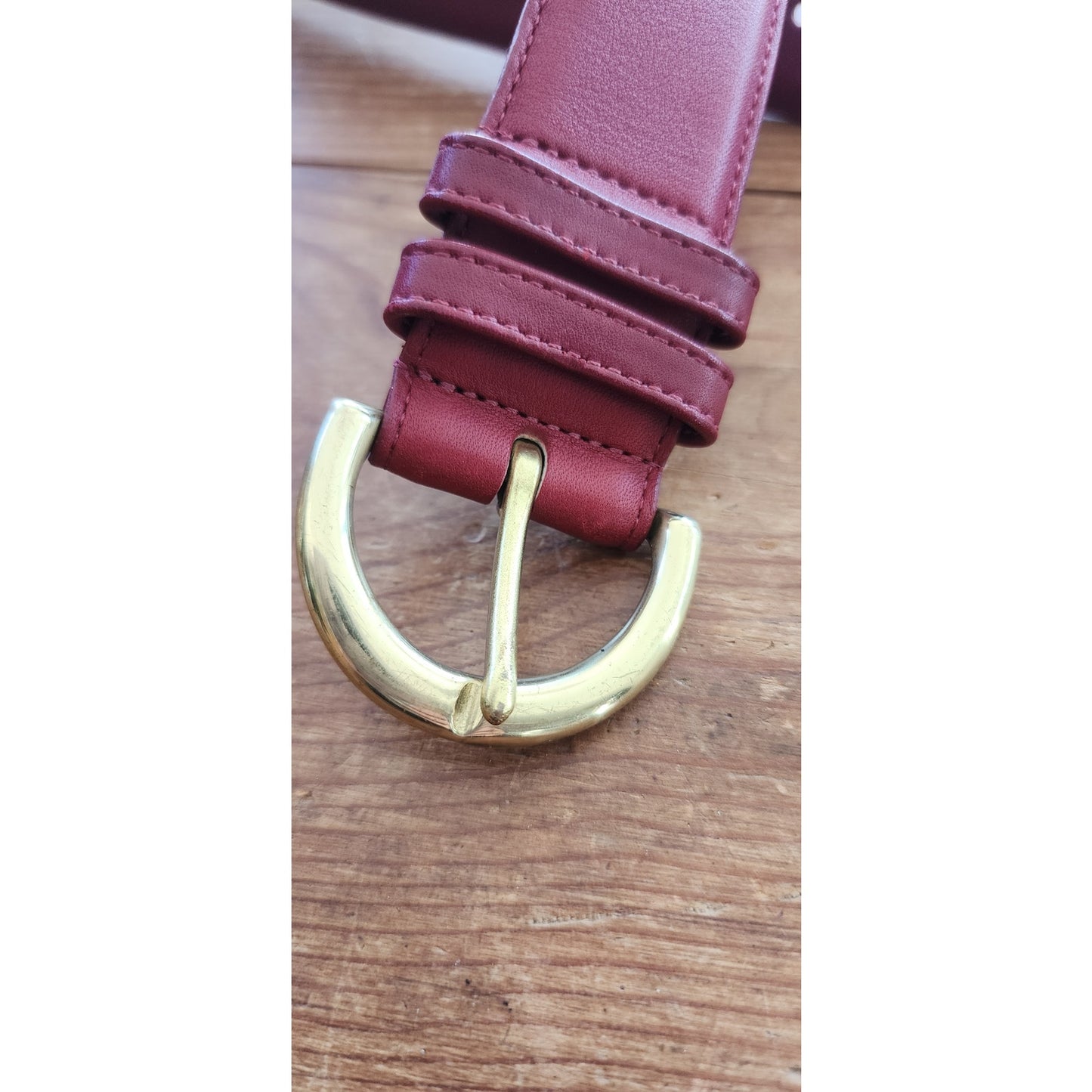 Vintage COACH Belt Red Leather Gold Buckle