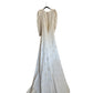 Vintage 1940s Wedding Dress Ivory Damask Long Sleeves by LaRose / Small