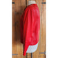 Vintage 80s Red Leather Jacket Snap Front Closure / S