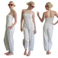 Vintage 1980s Jumpsuit White Cotton Polkadot Print  Patti Cappalli / S to M