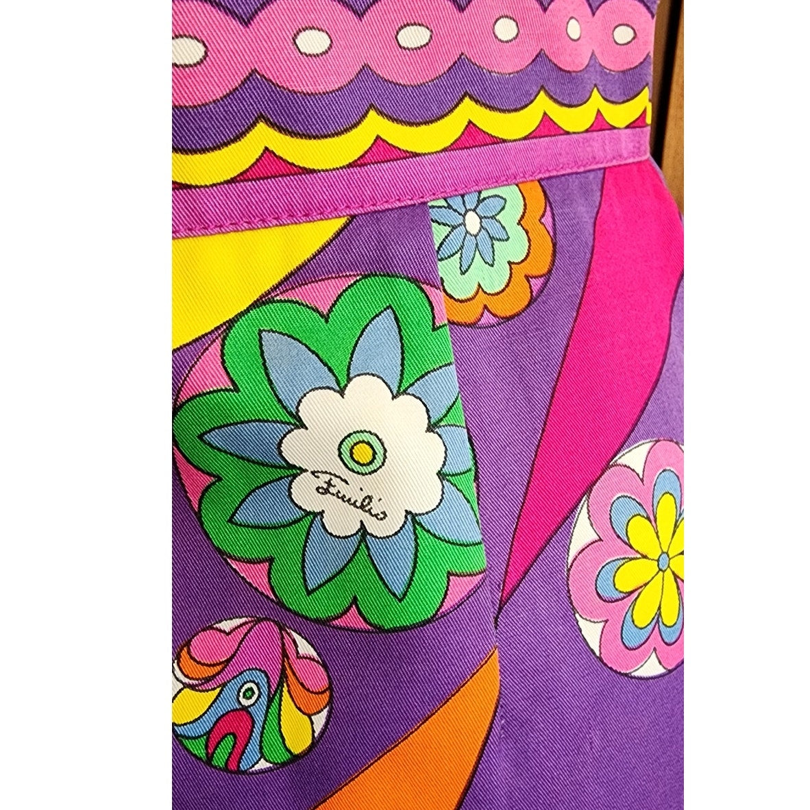 Vintage 60s 70s Pucci Skirt Purple Floral Print A Line