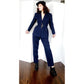 Vintage 1990s Navy Blue Pant Suit w/Belted Blazer Kasper /S
