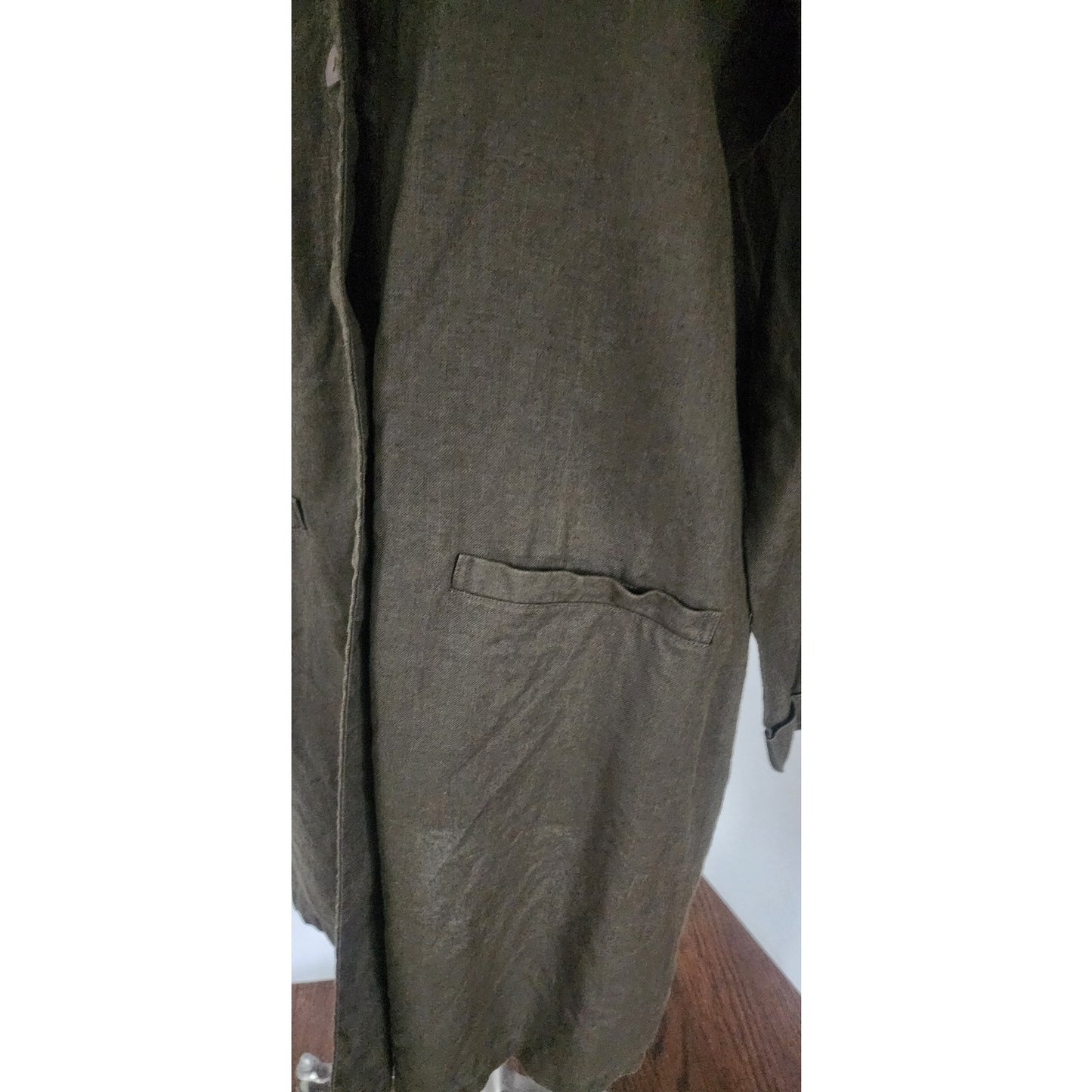 Vintage Eileen Fisher Chore Coat Brown Linen / L