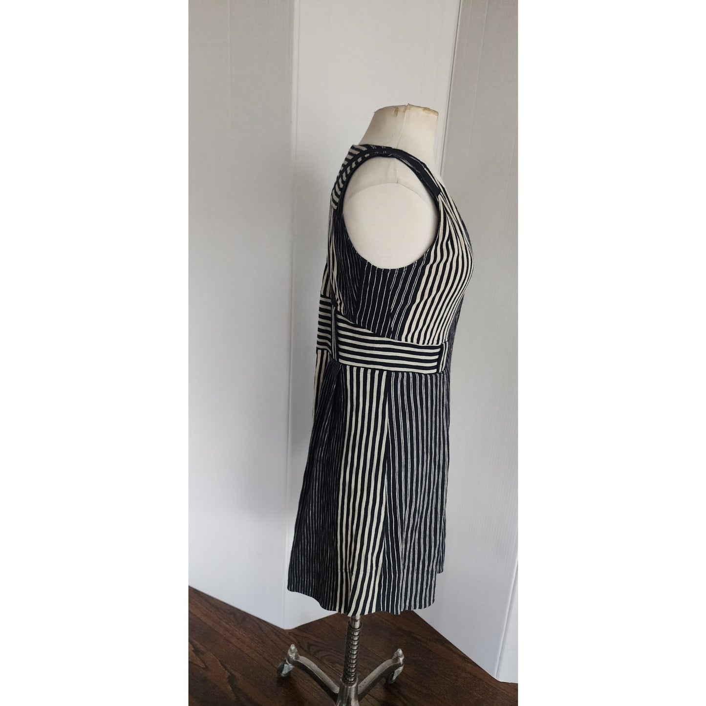 Marc by Marc Jacobs Striped Sleeveless Dress Navy Blue