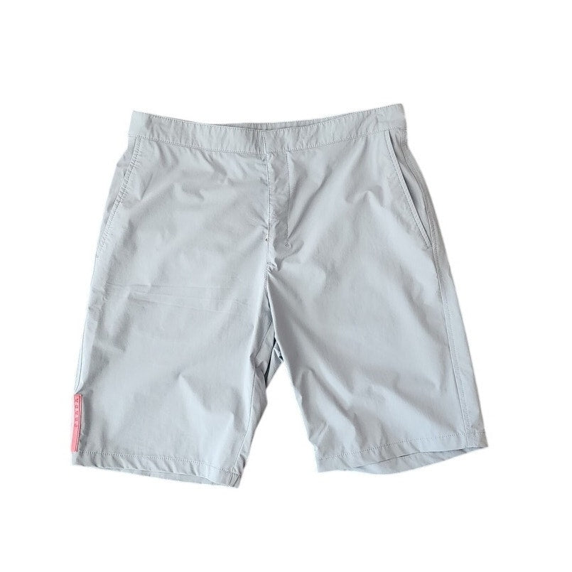 Vintage Prada Sport 2000s Linea Rossa Mens Shorts Grey Red Logo Tab Archival Adjustable