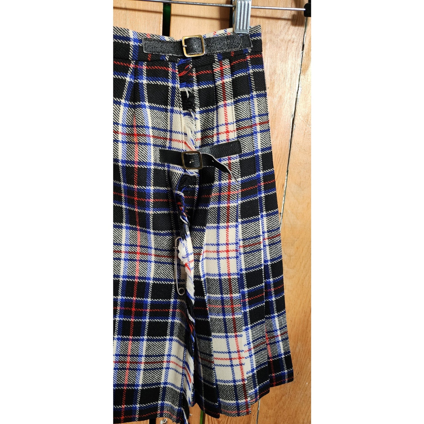 Vintage 60s Wool Plaid Mini Skirt Kilt Style Juniors Teen