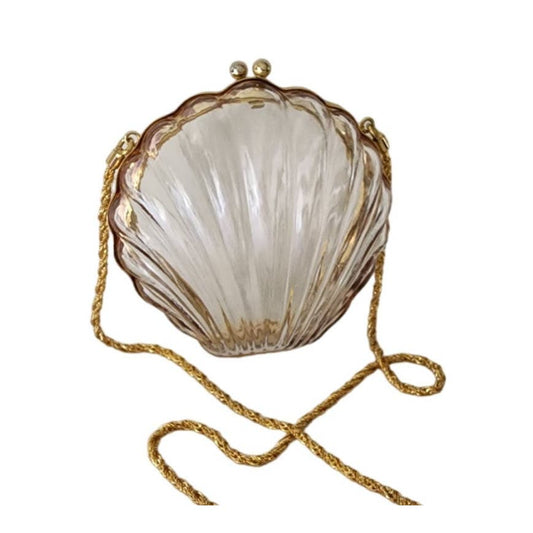 Vintage 50s Seashell Bag Clear Lucite Walborg