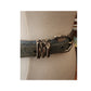 Vintage 1990s Brighton Belt Baby Blue Tooled Leather Silver Charms Waist 28