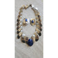 Vintage 80s FLORELLE Necklace Earring Set Sterling Silver & Blue Sodalite