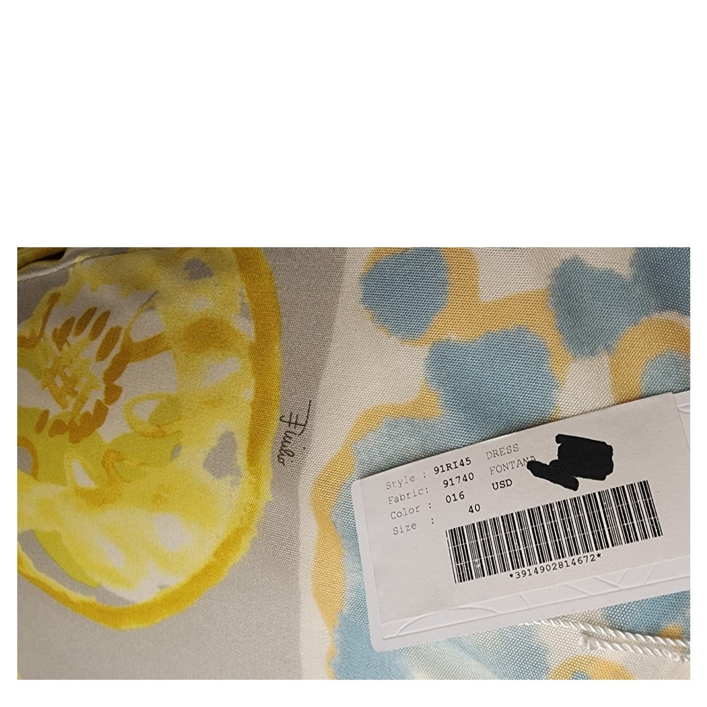 Vintage Y2K Emilio Pucci  Dress Short Sleeved Silkprint  Yellow Gray NWT