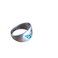 Vintage Mens Southwestern Mosaic Inlay Band Ring Sterling Silver Turquoise Coral Multi-Stone Size 7 3/4