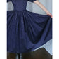 Vintage 80s Laura Ashley Dress Midnight Blue Damask Print / S