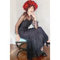 Vintage 30s Evening Dress Black Lace Long Sleeves / S